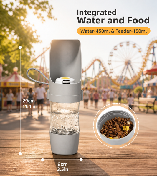 Travel Bottle for your pets – Water & Food in One